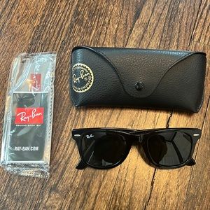 Rayban black wayfarer - nearly brand new, worn once with case